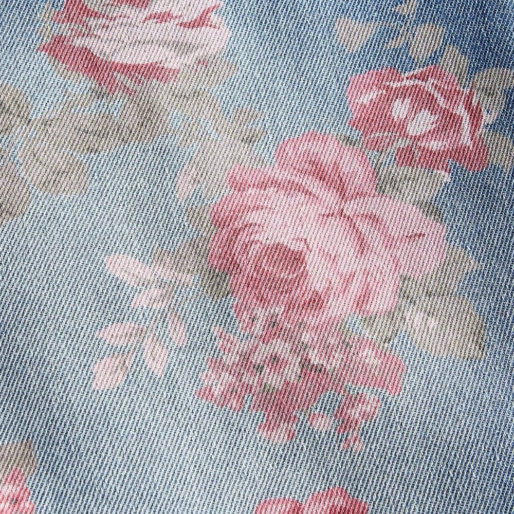 Medium Wash Boho Women's Floral Denim Jumpsuit - Picture 4 of 4